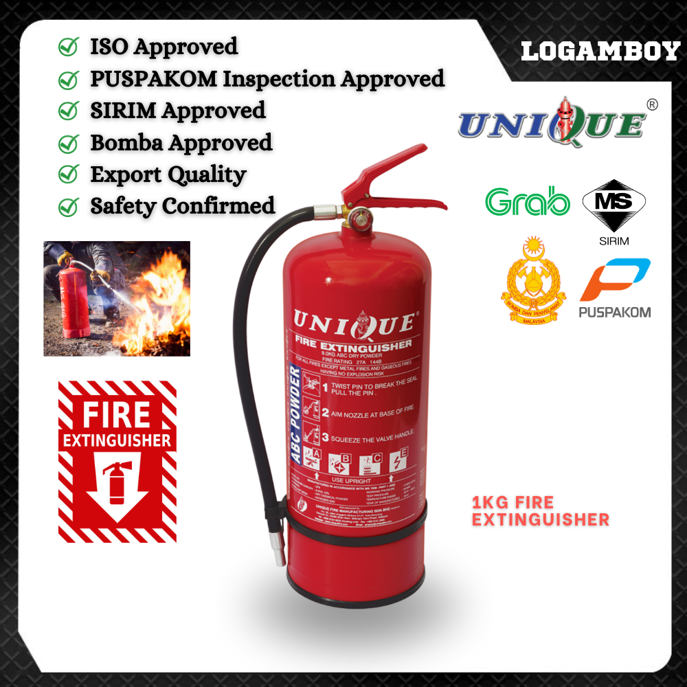 Fire Extinguisher ABC Powder Sirim Certified & Bomba Approved 1kg PEMADAM API SAFETY PORTABLE GRAB CAR LORRY PUSPAKOM