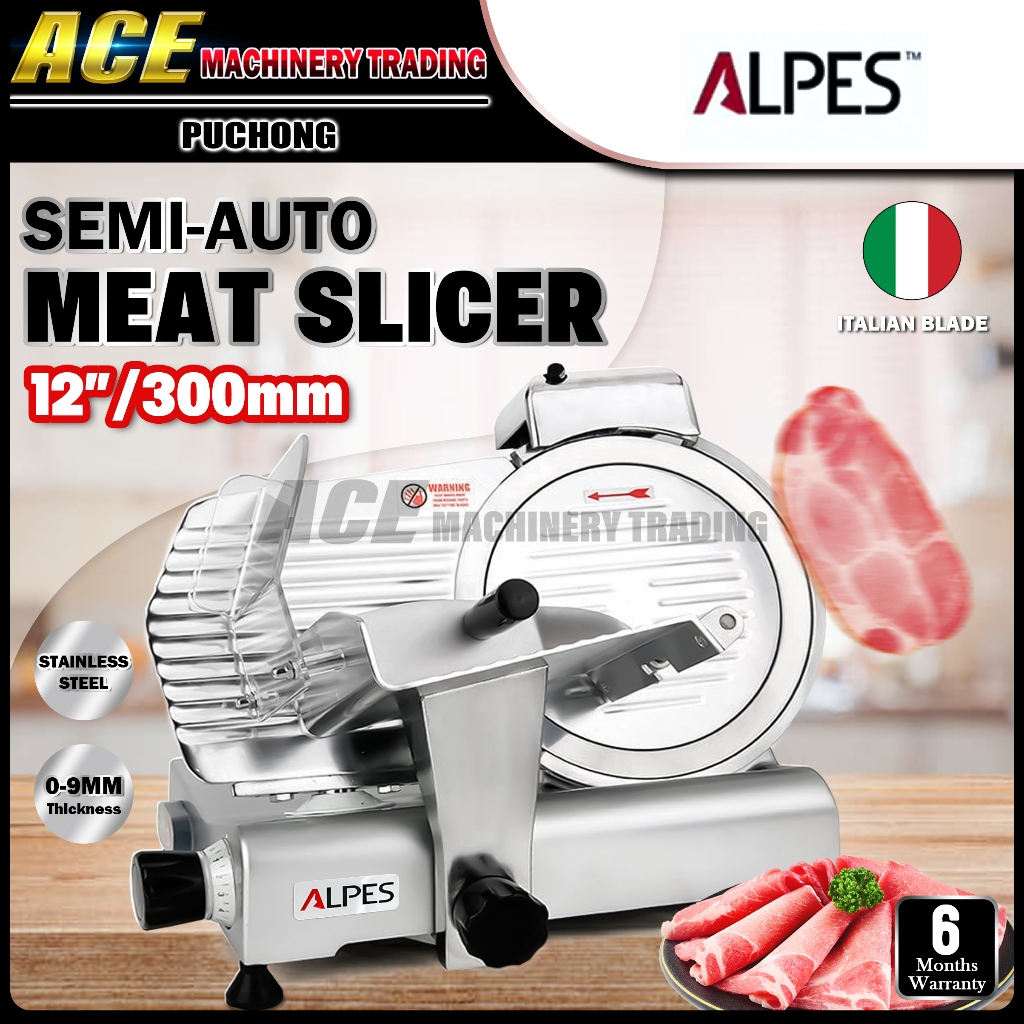 [ ALPES ] Commercial Semi Auto Meat Slicer / Mesin Potong dsging MS300ST (12" / 300mm) Italian Blade