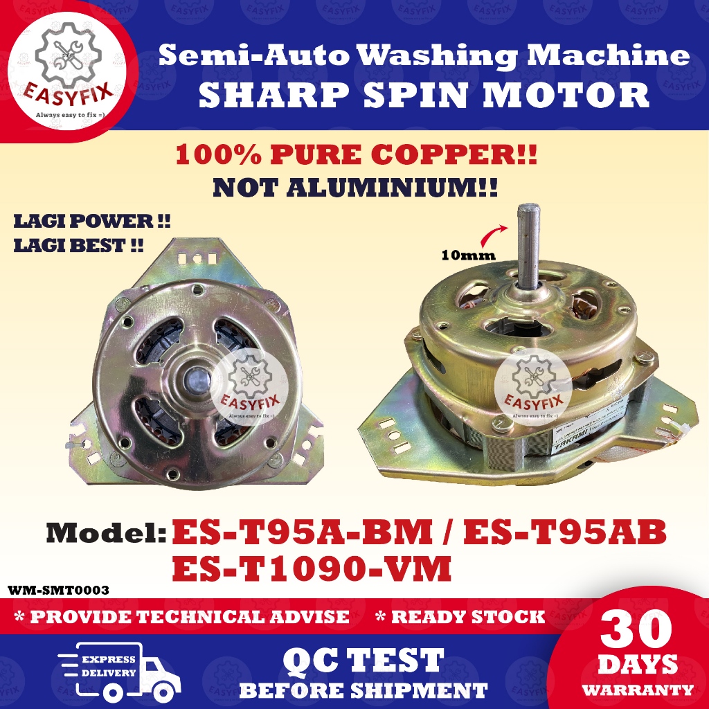 ES-T95A-BM / ES-T95AB / ES-T1090D-VM SHARP Spin Motor Semi-Auto Washing Machine (Motor Kering Mesin Basuh)