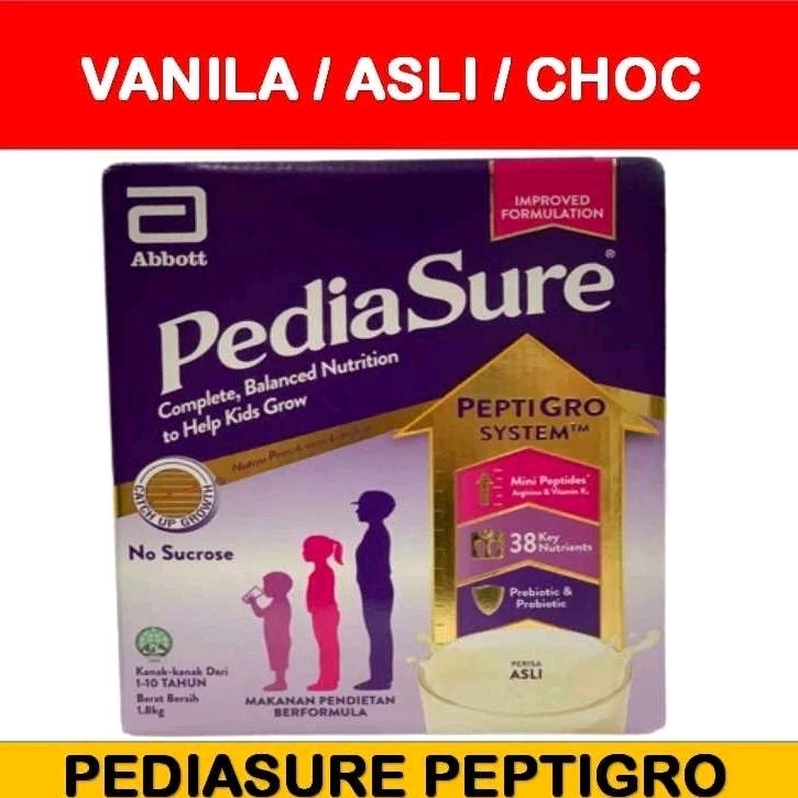 Pediasure Peptigro (Vanilla / Asli / Chocolate) (3kg) Exp: 12/2024 (Perfect Box Conditon)(Vanila/Plain/Coklat)