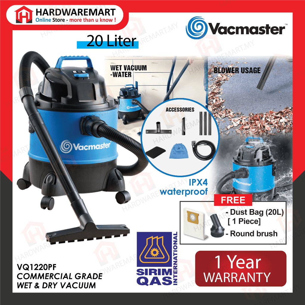 [SIRIM] VACMASTER 20L WET/DRY VACUUM CLEANER Floor cleaner vakum vacum basah carwash - VQ1220PF