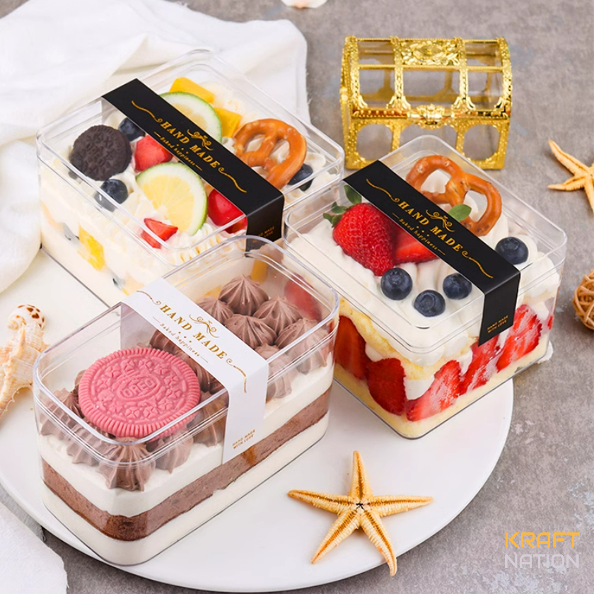 [Premium] Hard Plastic Cake Box/ Acrylic Cake Box/ Tiramisu Box/ Tart Box / Cookies Box / Brownies Box / Mousse Cake Box