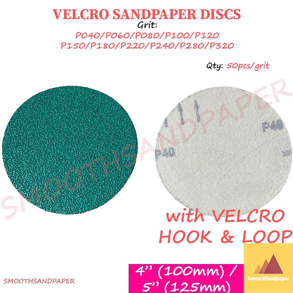4" 5" Inch Abrasive Green Sandpaper Disc 【Sandpaper Velcro 】 Kertas Pasir Bulat Kertas Flocking Sand Paper image 3
