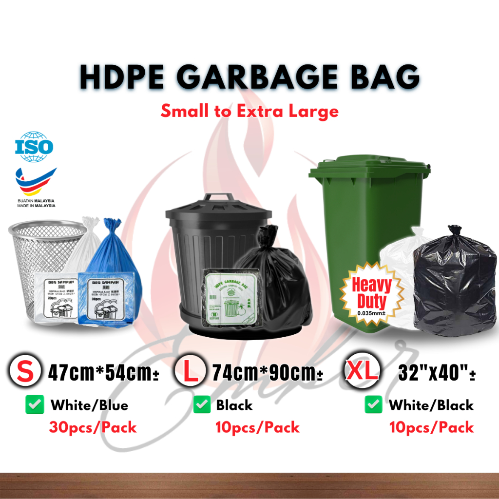 Plastic Garbage Bag HDPE Rubbish Bag (S)(L)(XL) Plastik Beg Sampah (S)(L)(XL) 垃圾袋 (100% Virgin Grade Raw Material)