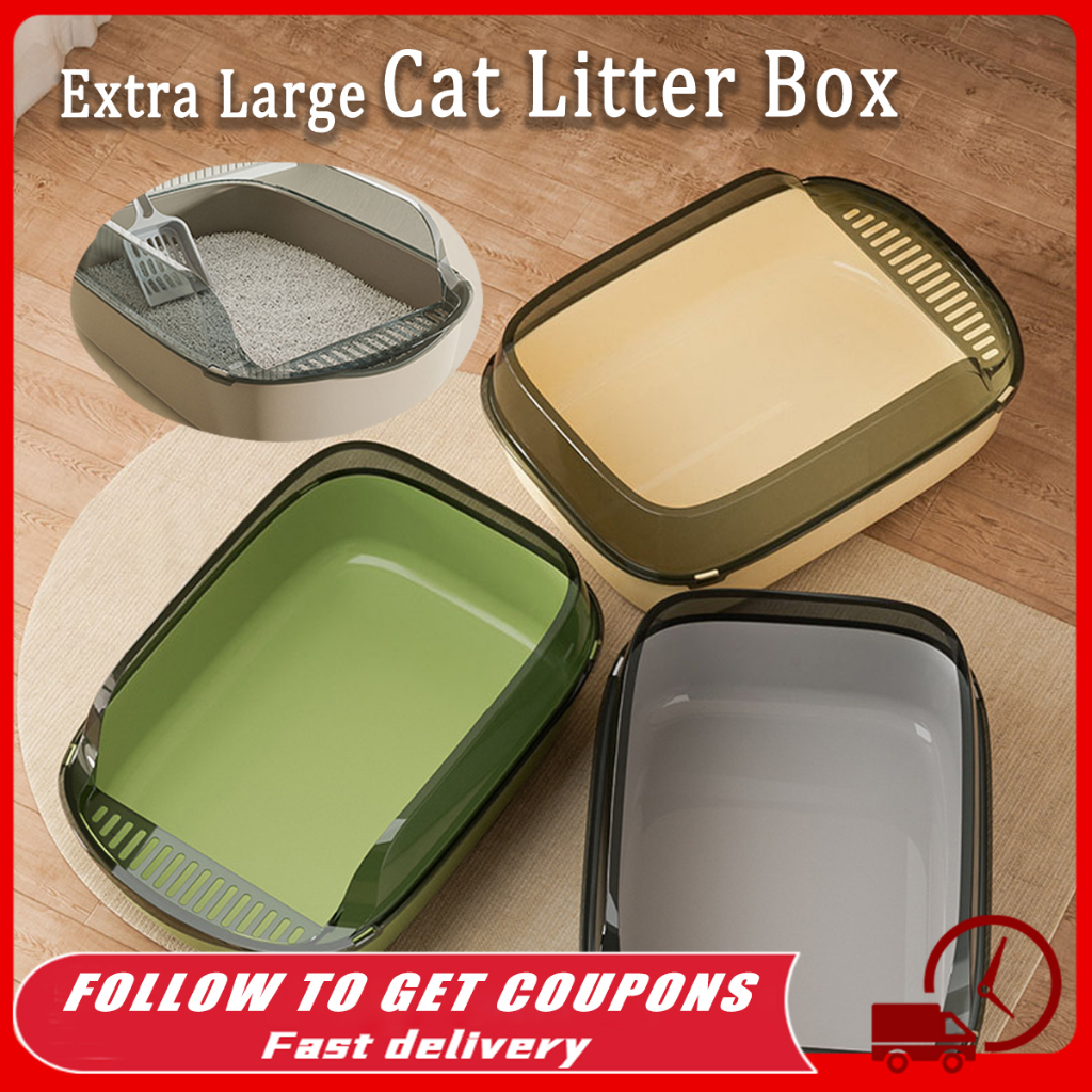 European Style Cat Litter Toilet Box Jumbo Hooded Bekas Pasir Kucing Fully Enclosed Cat Litter Box Pasir Kucing