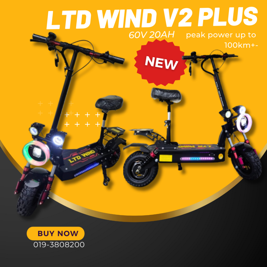 Electric Scooter New Arrival 2024 60VPeak3100W 60-100KM ES VOLT LTD WIND V2 PLUS