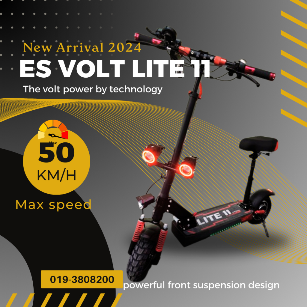 LITE 11 ES VOLT Electric Scooter 48V 1400W 80KM ,1 Year Local Warranty, High Performance E Scooter New 2023