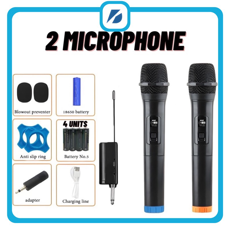 UHF Wireless Microphone Wireless Karaoke Microphone Dynamic Mikrofon Tanpa Wayar Wireless Mic Professional Microphone