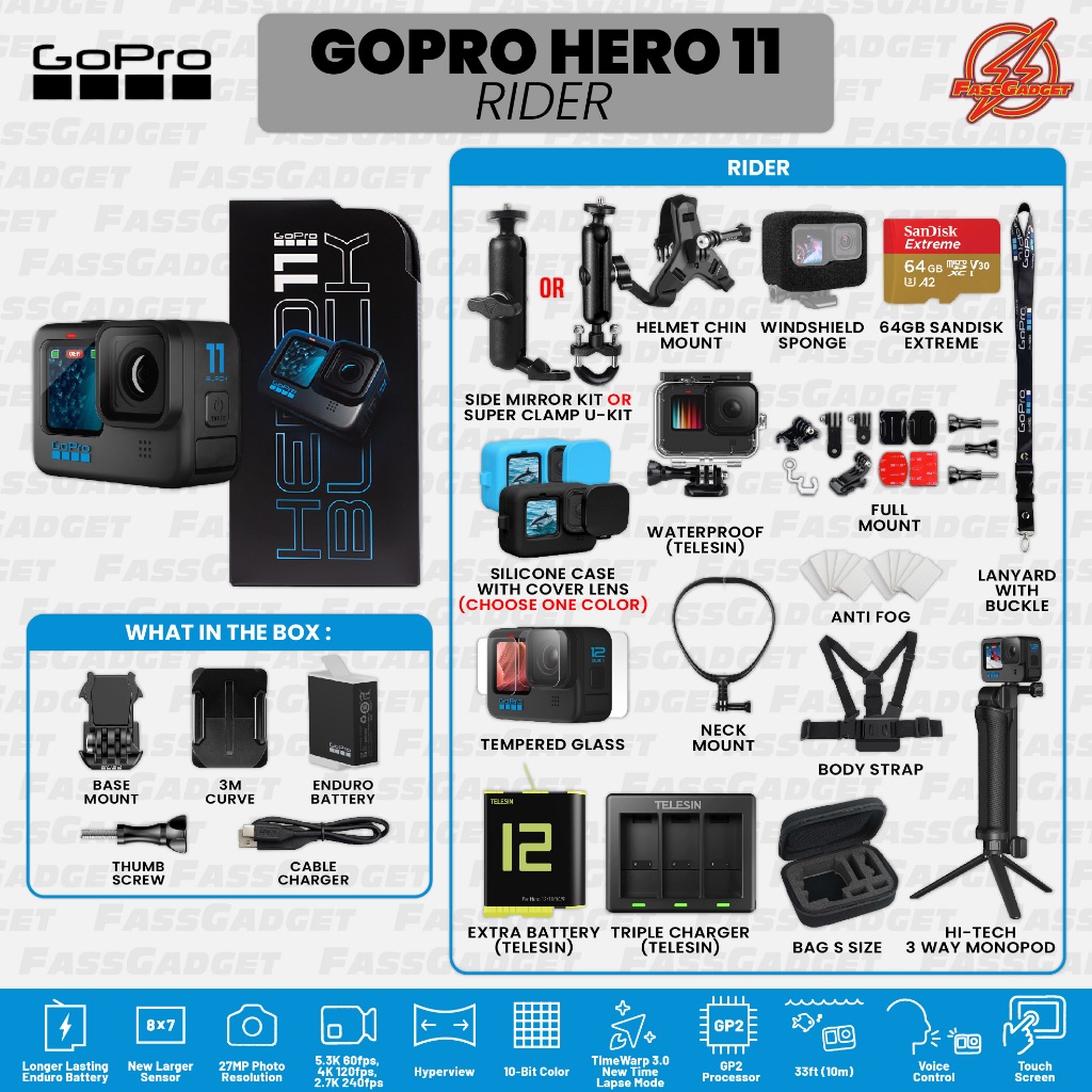 (READYSTOCK) GOPRO HERO 11 BLACK (ORIGINAL 1 YEAR MALAYSIA WARRANTY) GOPRO HERO11