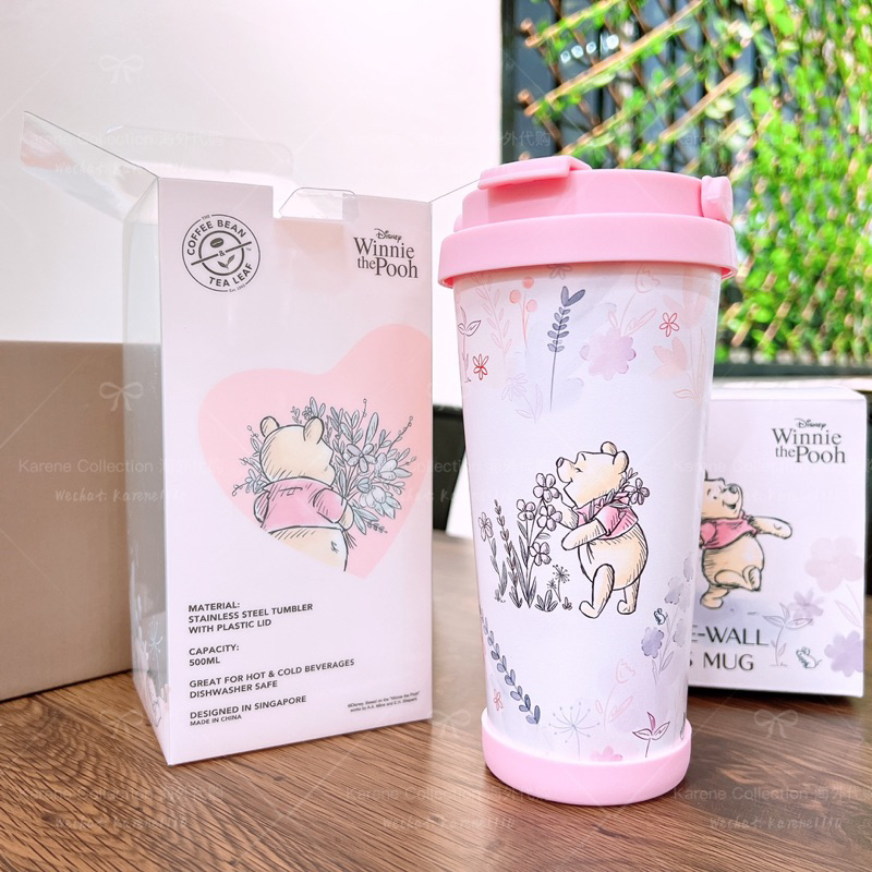 [ReadyStock]Disney Winnie the Pooh x The Coffee Bean & Tea Leaf Sakura Cherry Blossom 2024 Series SS Tumbler 500ml维尼熊樱花季