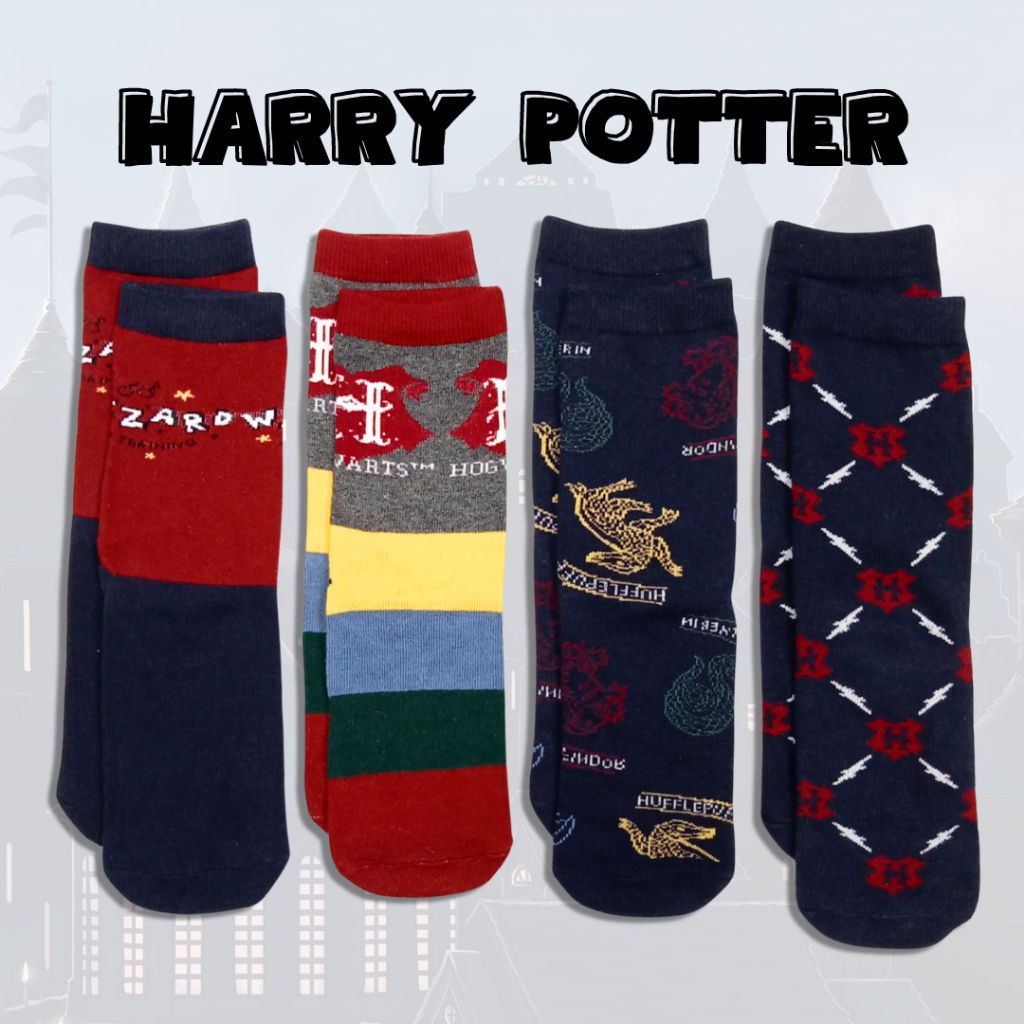 ❤️HARRY POTTER❤️ HP Potterhead Magic Wizard World House of Hogwarts Golden Snitch Hedwig the Owl Cartoon Collection Sock