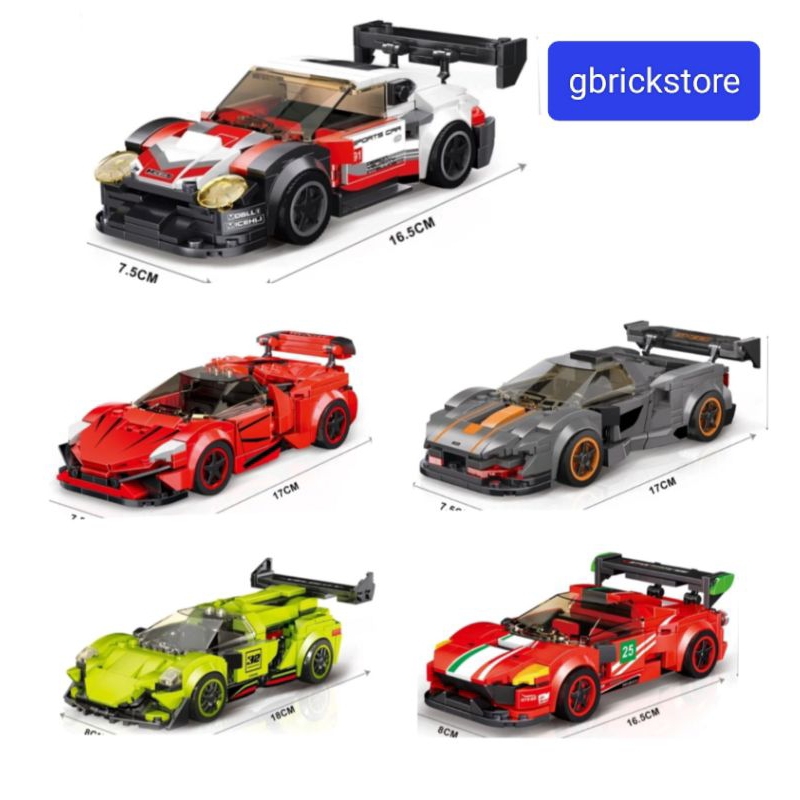 《Merdeka ship from selangor》Achko Speed champion Super Racing car block (compatible L brand car) birthday gift present