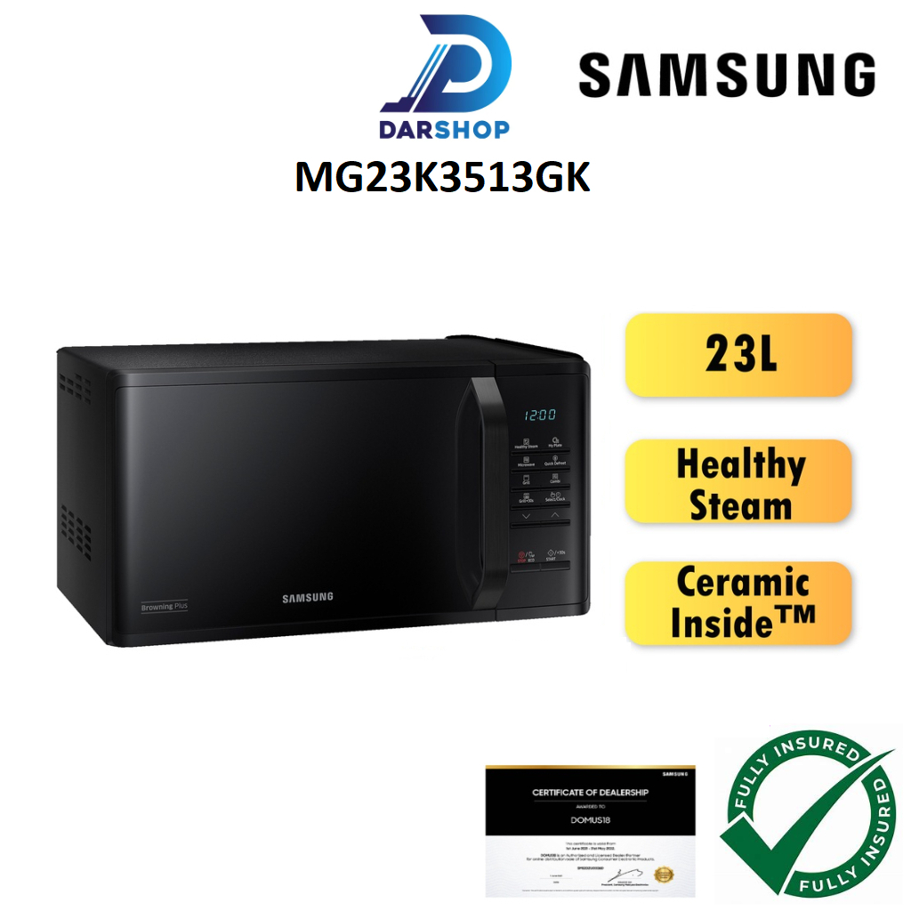 Samsung Microwave Oven with Grill 23L Healthy Steam Easy Clean Mikrowave Grill 微波炉 MG23K3513GK