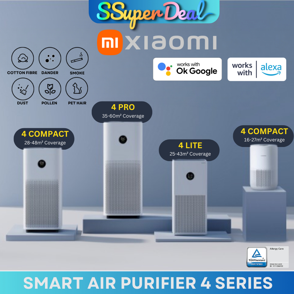 Xiaomi Smart Mi Air Purifier 4 Compact / 3C / 3H / 4 / 4 Lite / Pro H (Global English)