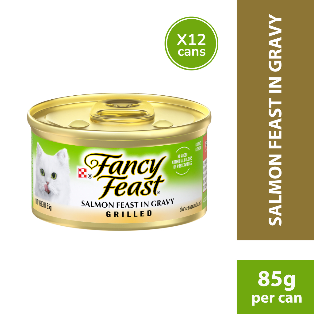 PURINA Fancy Feast Grilled Salmon Feast in Gravy Wet Cat Food (12 x 85g)