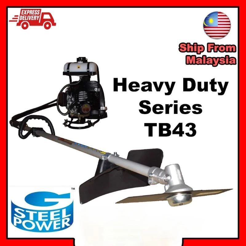 (Ready Stock) STEEL POWER Brush Cutter TB43 (Block Ceramic) Mesin Potong Rumput (43CC) / Heavy Duty Grass Cutter (TB43)