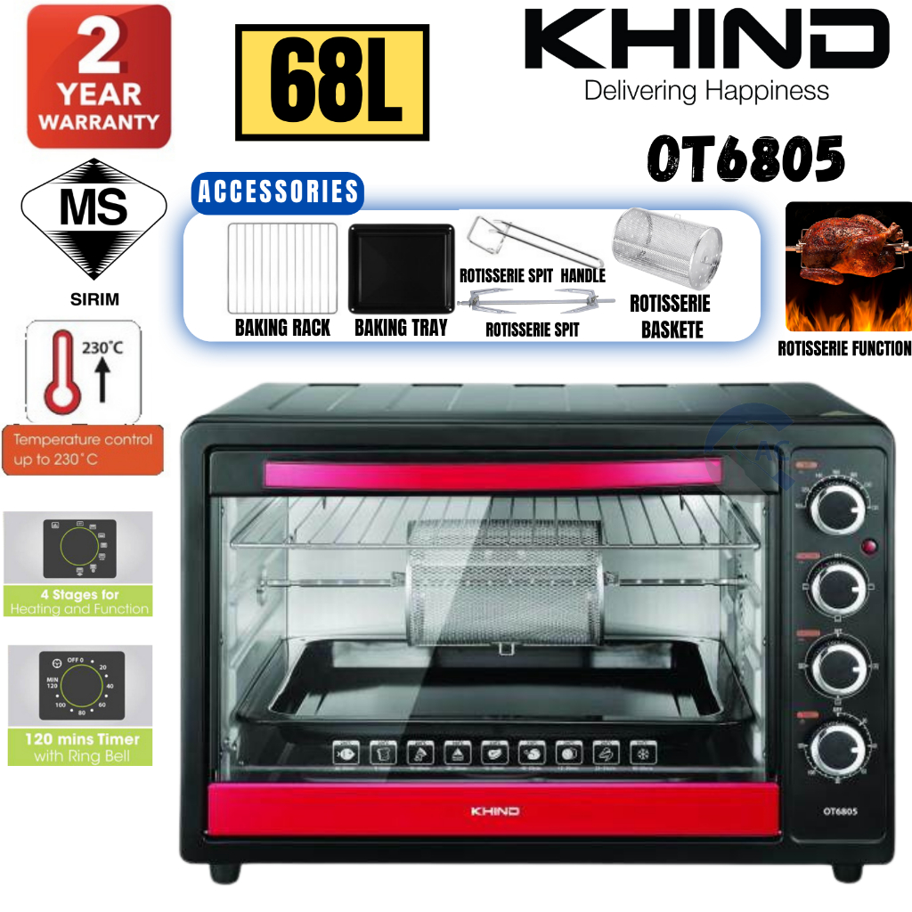 [FREE GIFT] KHIND OVEN TOASTER OT25B / OT26/OT3005 / OT5205 / OT6805  (KHIND OVEN KEK) AYAM GOLEK