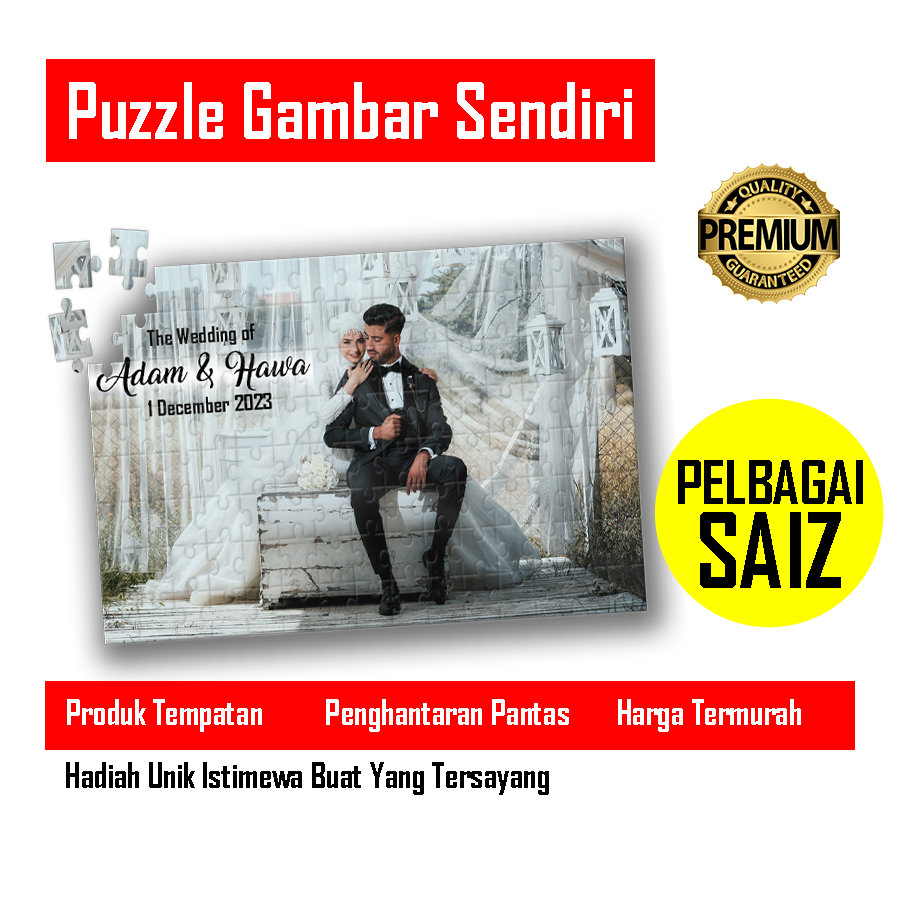 Gift Box PUZZLE GAMBAR CUSTOM PRINT (A4 / A5 / Love), Hadiah Anniversary / Birthday / Farewell / Aesthetic Souvenir /DIY