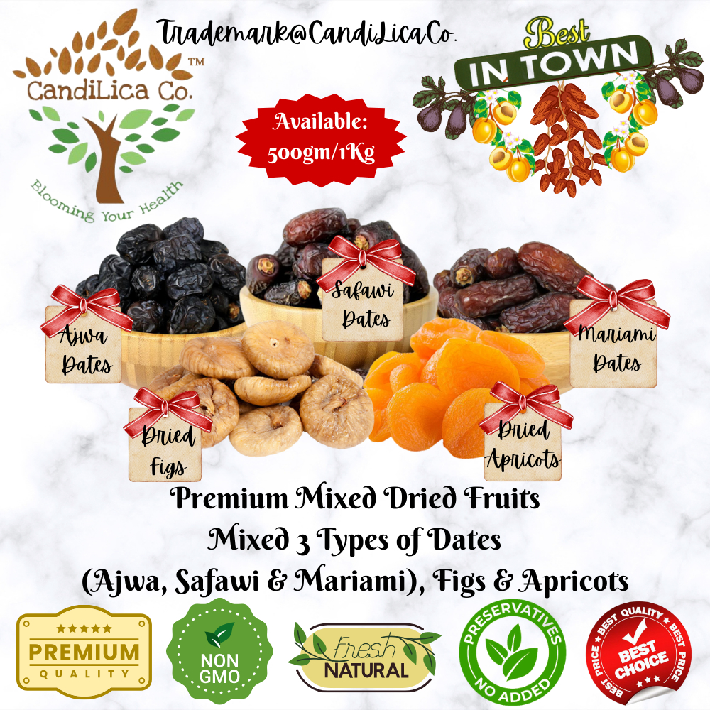 Premium Mixed Dried Fruits – Product of Turkish/Iran/Saudi Arabia - 500gm/1Kg - Imported Premium Good Quality