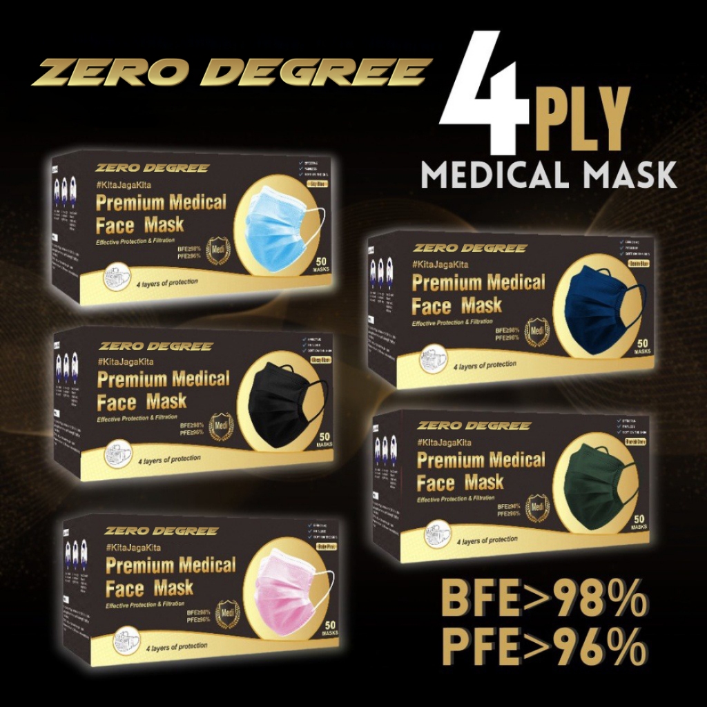 Medical Face Mask 4ply 50pcs⚡ZERO DEGREE 4ply Colour Mask Premium high quality face mask affordable price/ 4ply mask