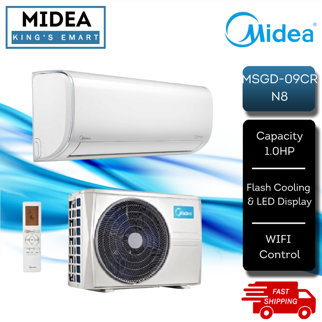 MIDEA / HAIER 1.0HP/1.5HP/2.0HP/2.5HP Non-Inverter / Inverter Air Conditioner Xtreme Dura MSGD-09CRN8 / MSGD-12CRN8