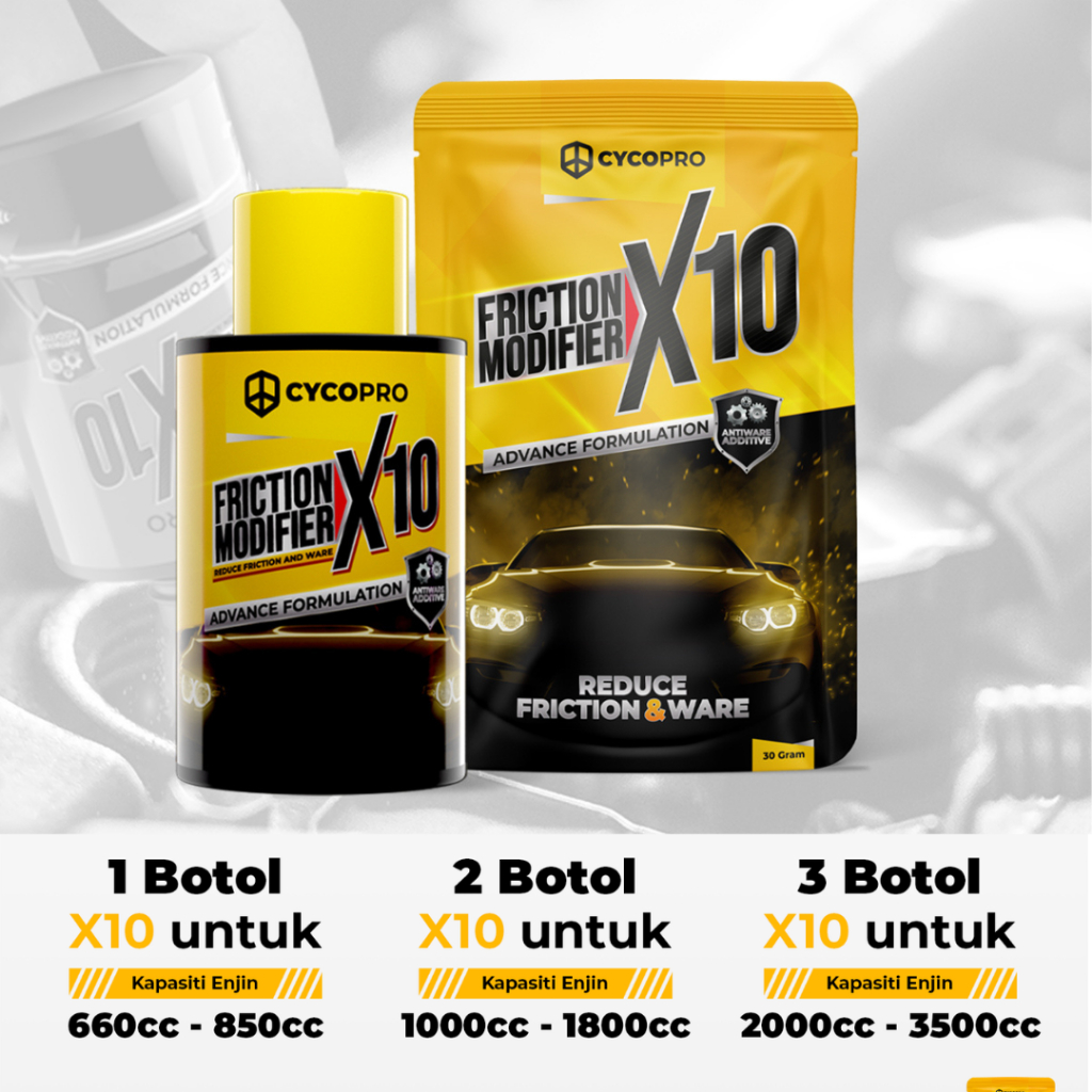 CYCOPRO X10 Friction Modifier Car Additive Engine Treatment Oil Engine Booster Engine Cleaner Engine Degreaser Nx1 Pro