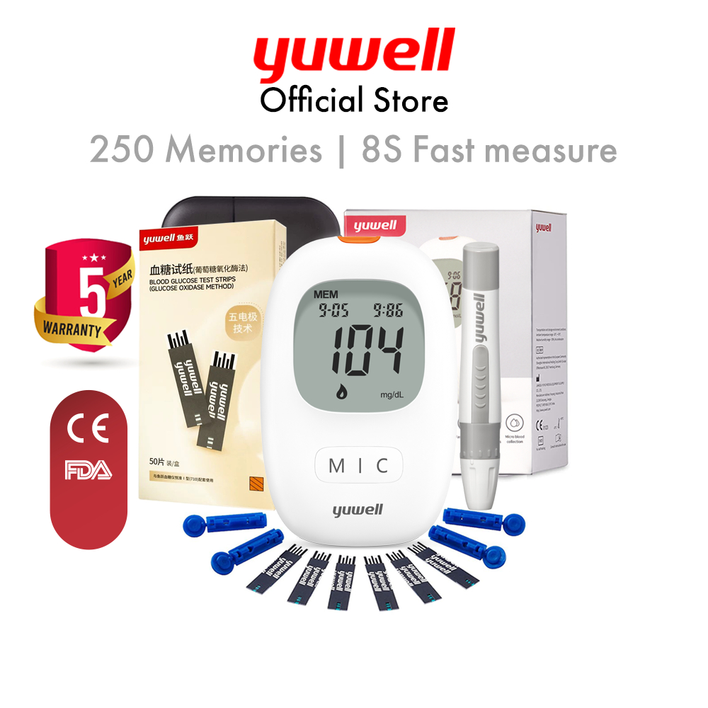 [KKM Approved] Yuwell Blood Glucose Monitor 710 (Diabetic Blood Sugar Test Strips Accu Chek) 血糖仪 高血糖