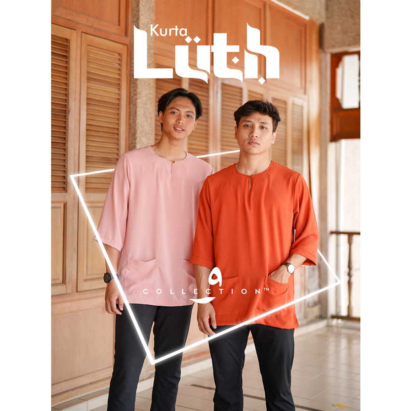 Waw Collection Kurta Luth Lengan 3 suku - Three Quarter Tiga Suku kain CEY crepe Ironless stretchable tak panas