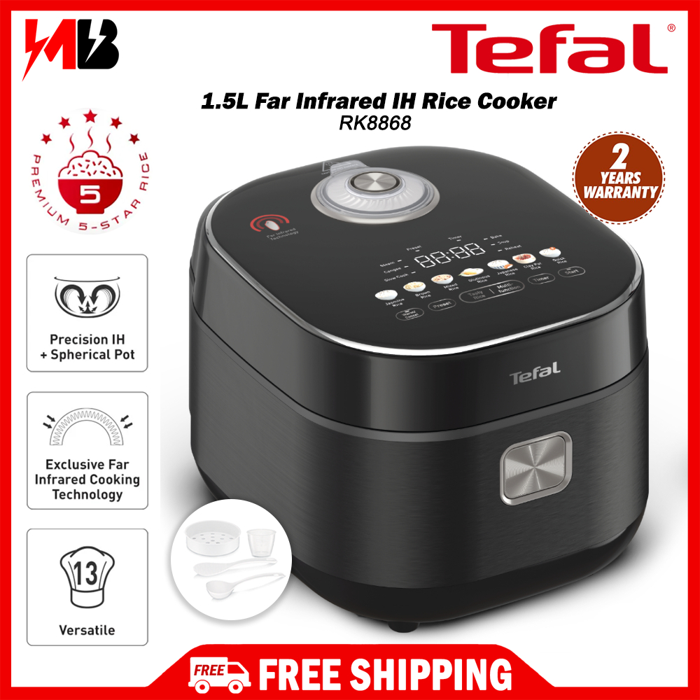 [ NEW ] Tefal 1.5L Far Infrared IH Rice Cooker 5-Star Grain Taste RK8868 Baby Porridge Cooker / Periuk Nasi / 电饭锅