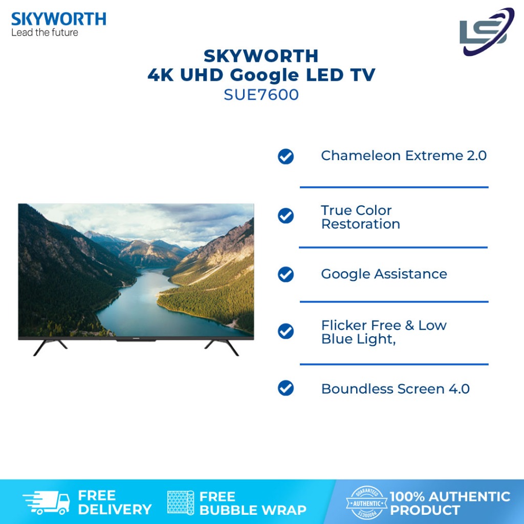 SKYWORTH 50 55 65 75 INCH 4K UHD Google TV 50SUE8100 / 65SUE8100 / 55Q8500G / 65SUE9800 / 75SUE9800