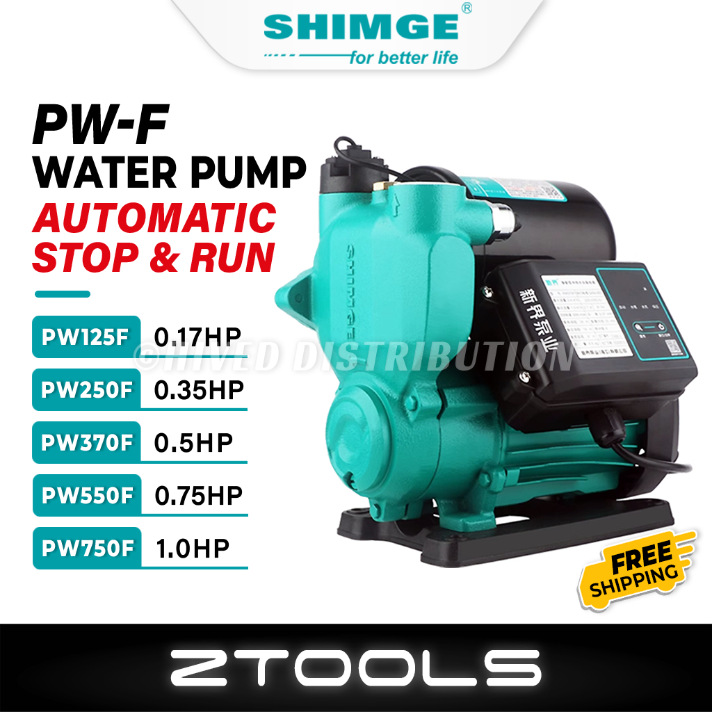 SHIMGE PW125F PW370F Automatic Self-Priming Water Pump | 0.5HP & 0.75HP & 1HP | Home Pressure Booster Pump Pam Air Rumah