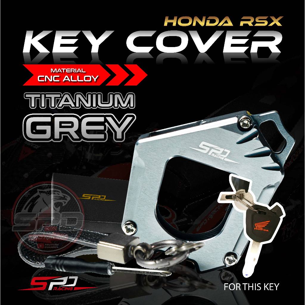 Key Cover - SPD Racing (CNC Alloy) I Included Premium Box / Leather Key Chain for HONDA RSX 150 RS-X