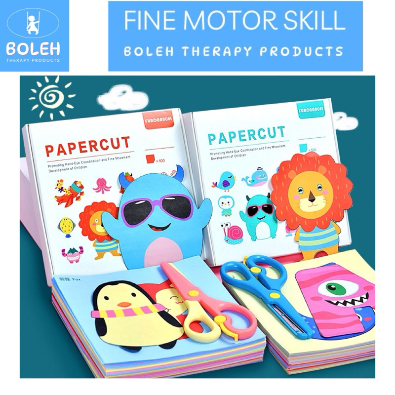 BOLEH Paper Cut With Scissors, Fine Motor Skill Training, Kids DIY