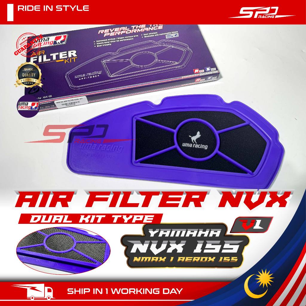 NVX V1 Racing Air Filter I Dual KIt Design I UMA RACING for NVX 155 V1