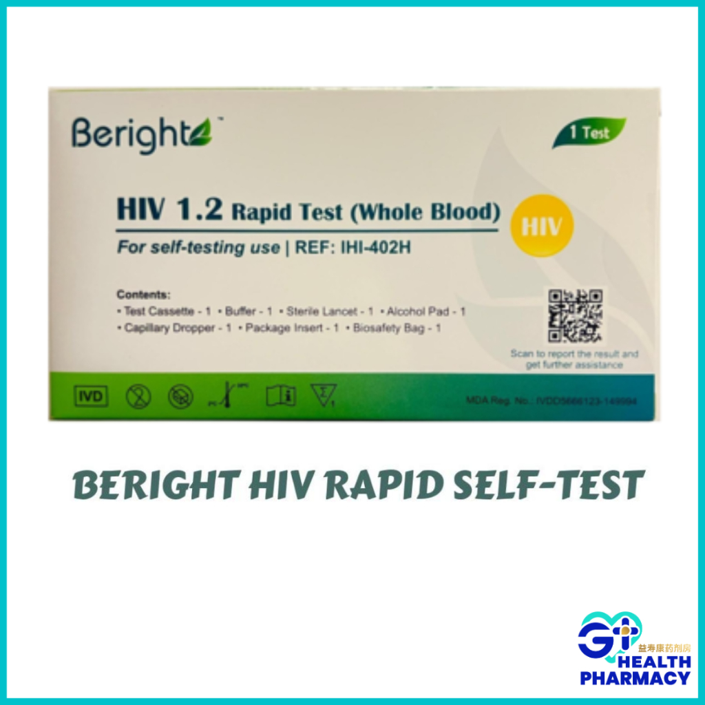 BERIGHT HIV 1/2 Rapid Self-Test Kit (Whole Blood) AIDS (1 test)