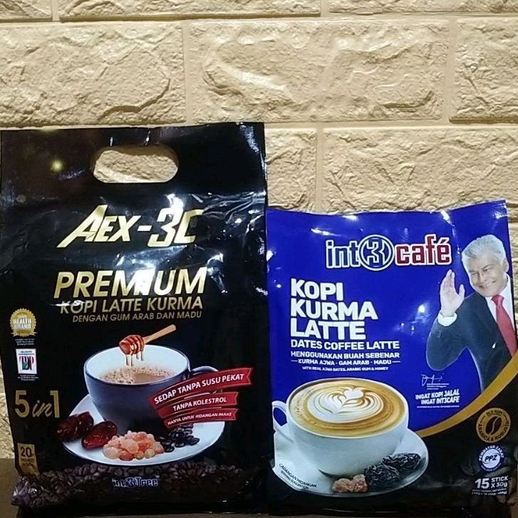 KOPI LATTE KURMA int3tree AEX-3C PREMIUM KOPI LATTE KURMA DENGAN GUM ARAB DAN MADU 5 IN 1 20 SACHETS×30G