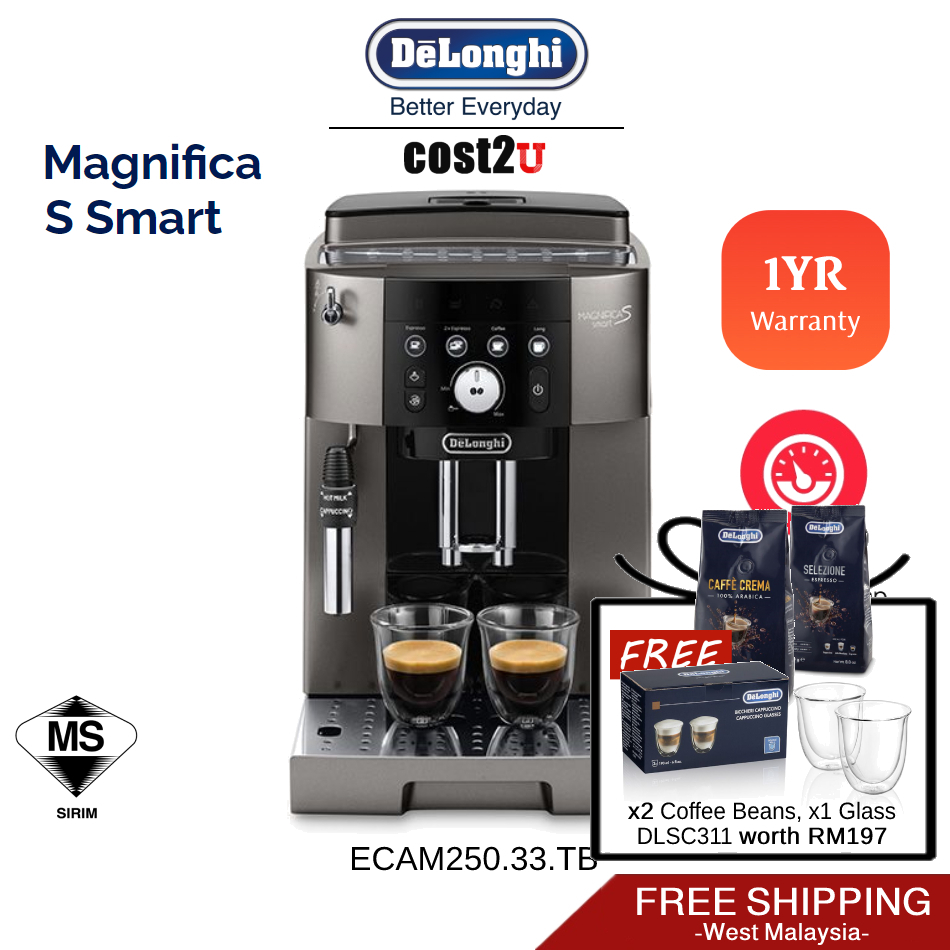 [Free Coffee Bean] Delonghi Magnifica S Smart Coffee Machine | ECAM250.33.TB Coffee Maker Grinder Pembancuh Kopi