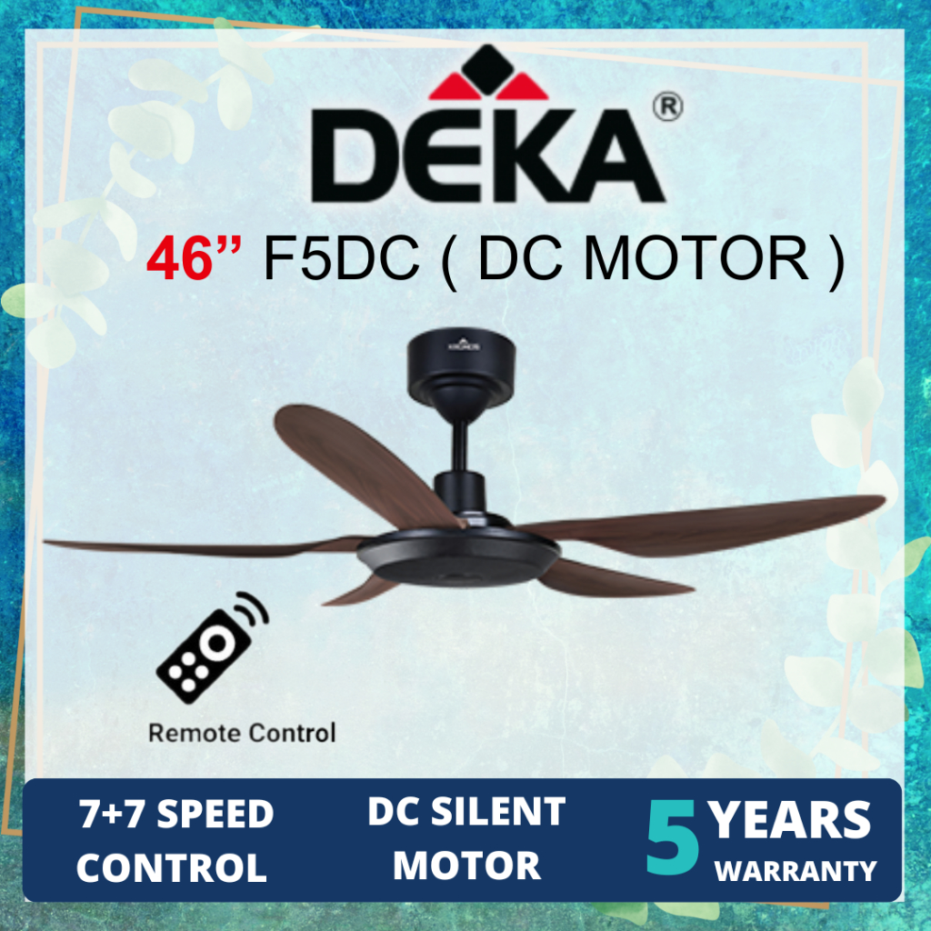 【FREE SHIPPING】 DEKA KRONOS F5DC 56" Baby Fan 46" 5 Blade DC Motor 14Speed Remote Control Ceiling Fan with Light Kipas