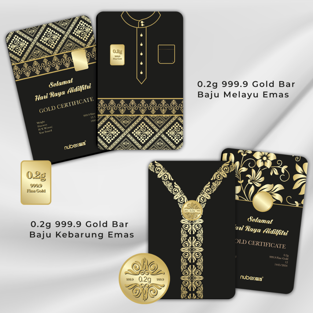 NUBEX Aidilfitri 2024 | 0.20g 999.9 Gold Bar/Coin | Baju Melayu Emas&hellip;