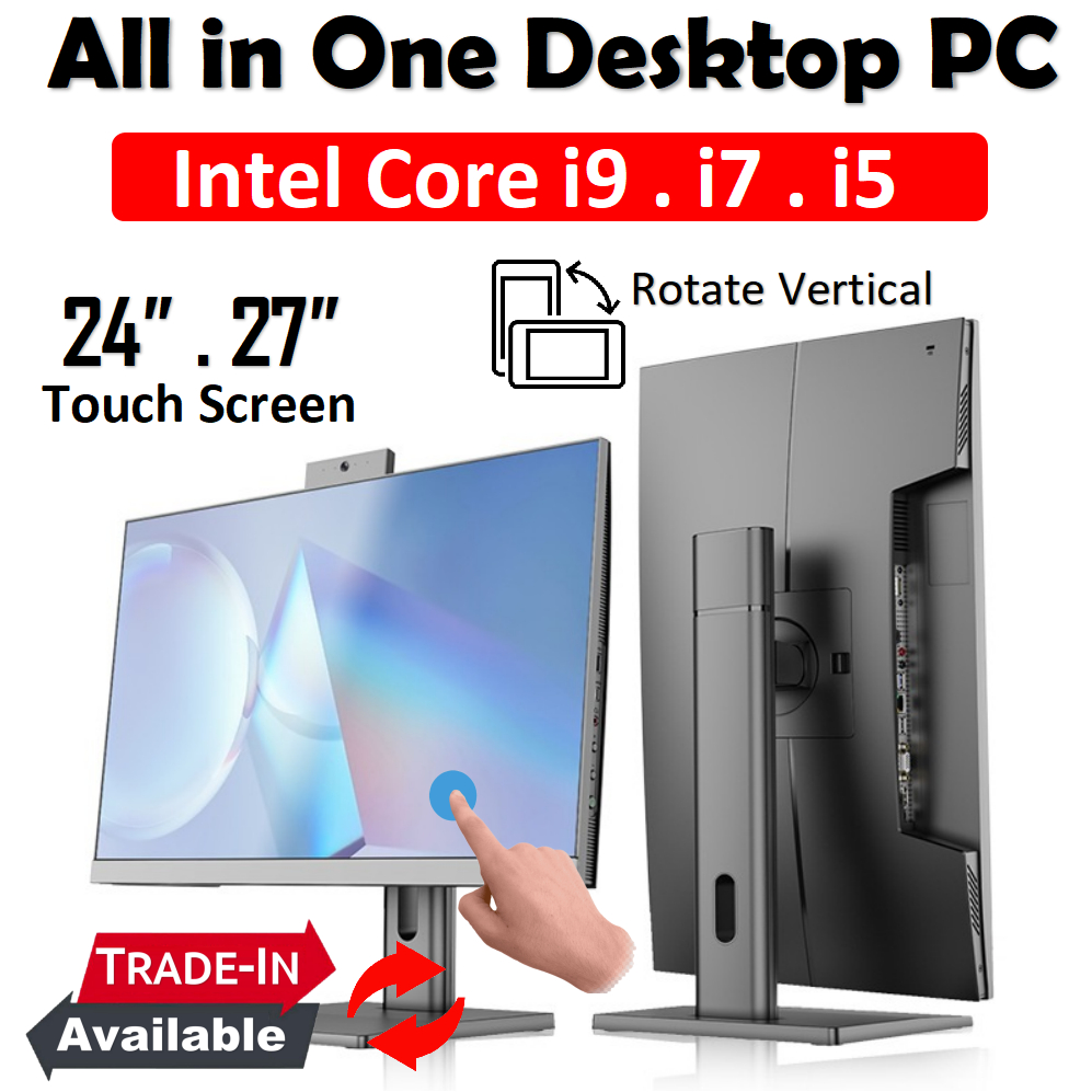 Touch Screen All in One Desktop PC 24" 27" live streamer stock trader