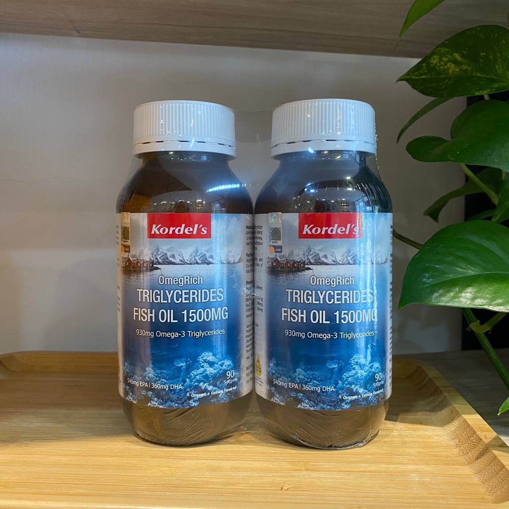 KORDEL'S OMEGRICH TRIGLYCERIDES FISH OIL 1500MG 2X90 SOFTGELS