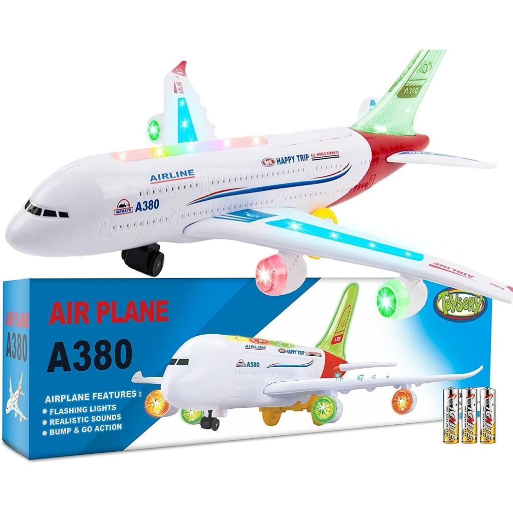 Kids Toys Airbus A380 Airplane Model Aeroplane Flash Electric Toy Lights Sounds Fashion New Strong Flash Light Air Asia