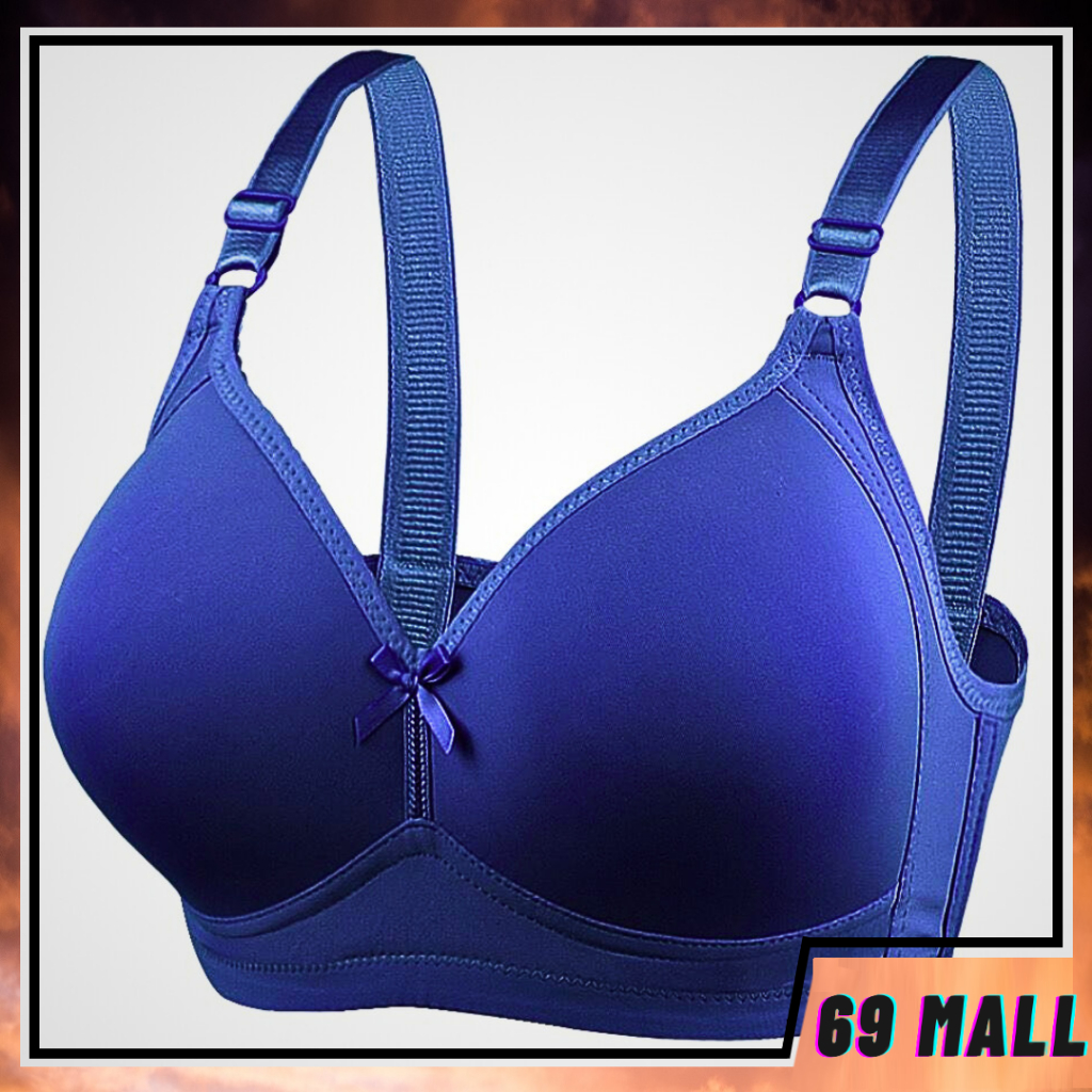 Bra Plus Size 42-52 CD Cup Wireless Polyester Full Cup Thin Sponge Baju Dalam Wanita Tanpa Dawai Tutup Lemak 大码内衣