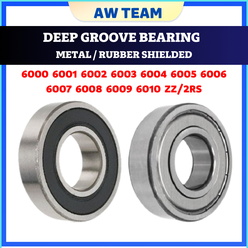 6000 6001 6002 6003 6004 6005 6006 6007 6008 6009 6010 ZZ/2RS DEEP GROOVE BEARING METAL SHIELDED RUBBER SHIELDED