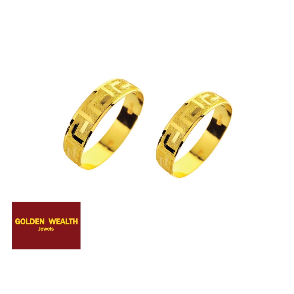 916 Simple Gold Ring Cincin Belan Rotan Emas 916黄金简洁男女装介子