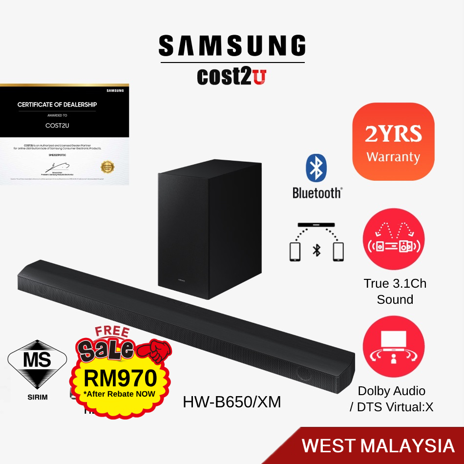 Samsung HW-B650 3.1 Ch B-Series Soundbar | HW-B650/XM (Sound Bar Bunyi Speaker Home Audio Home Theater Systems 音箱)