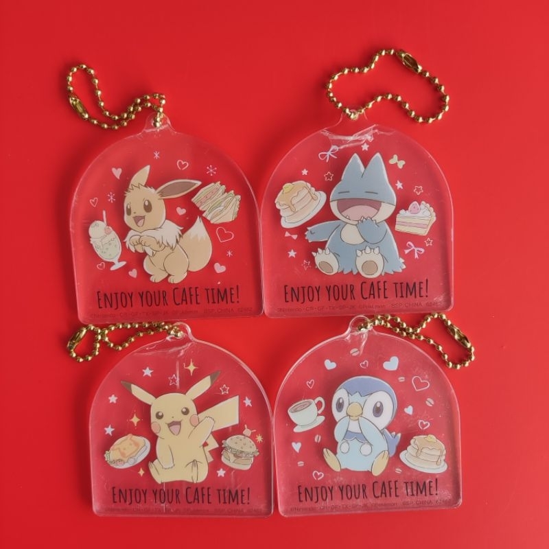 READY STOCK 谜拟Q挂件 Mimikkyu's Cafe Time  pokemon Pikachu Eevee Gengar  keychain key holder 精灵宝可梦 亚克力 吊饰
