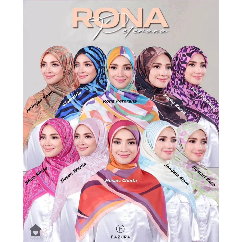 [READY STOK] - TUDUNG BAWAL FAZURA HOT DESIGN BIDANG 46 COTTON RONA INSPIRASEA WATERCOLOR NURUL IMAN WOMEN HIJAB FASHION