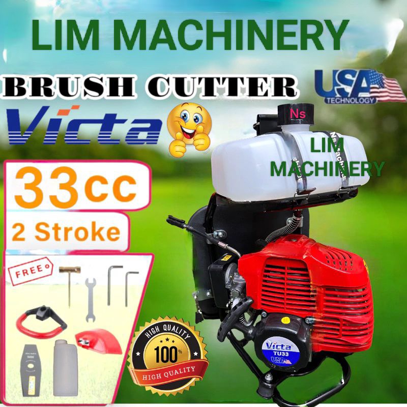 (Ready Stock) VICTA TU33 / TU43 Backpack Brush Cutter c/w Handle Set Victa Mesin Potong Rumput 33/43cc Heavy Duty