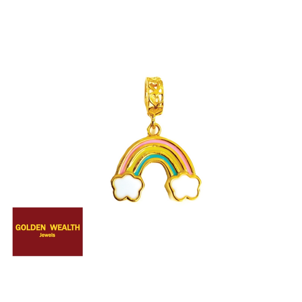 👍916 Gold Rainbow Colour Charm Series /Loket Beads Pelangi Emas 916